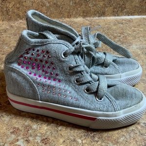 Gray hi top shoes with sequins toddler size 10